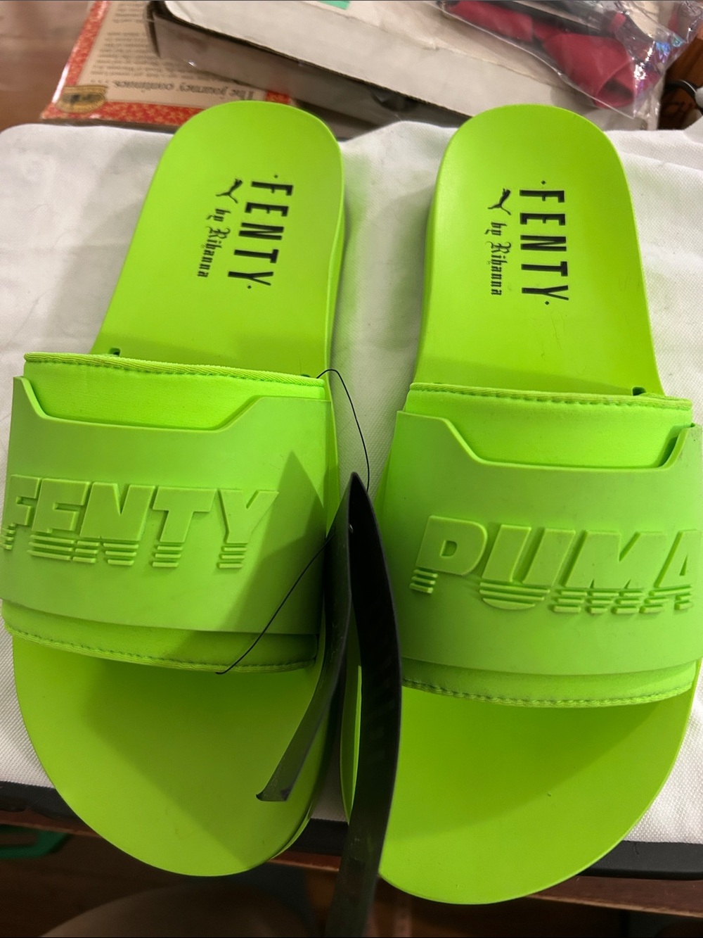 PUMA FENTY by Rihanna Neon Green Slide Sandals